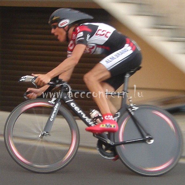 Andy Schleck whrend des Zeitfahrens der Nationalen Meisterschaften 2005
